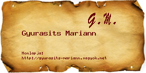 Gyurasits Mariann névjegykártya